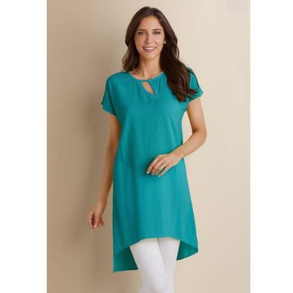 Soft Surroundings Tops - Soft Surroundings Teal Modern Gauze Tunic